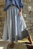 Nonni Gingham Ripley Skirt Denim